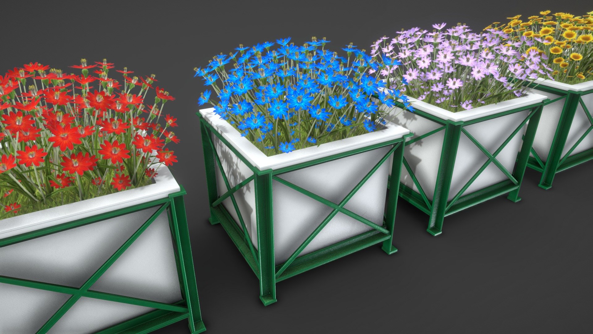 Flower Planters Version 2 3d model