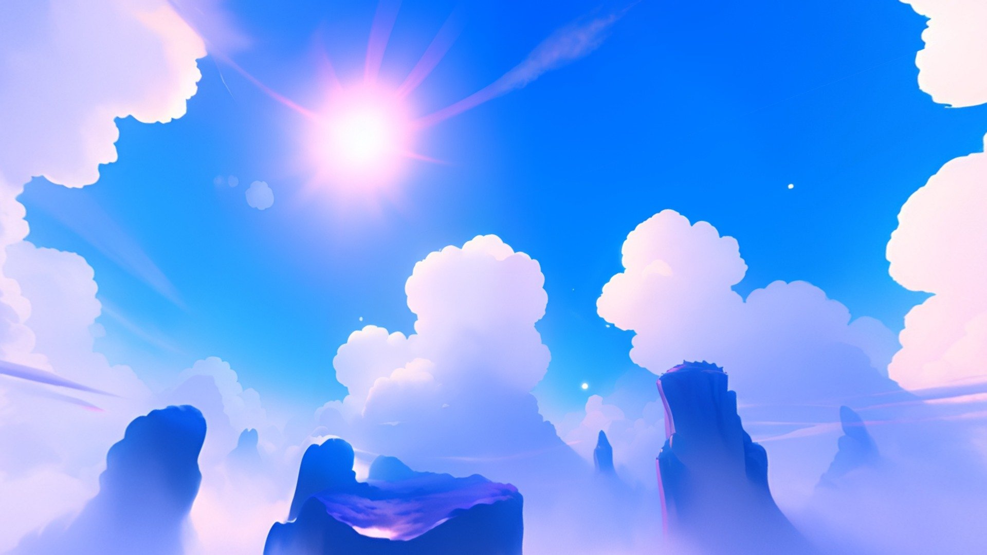 6k Stylized Cloudy Skybox 002 3d model