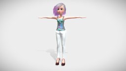 Cute Toon Girl ( Rigged & Blendshapes )