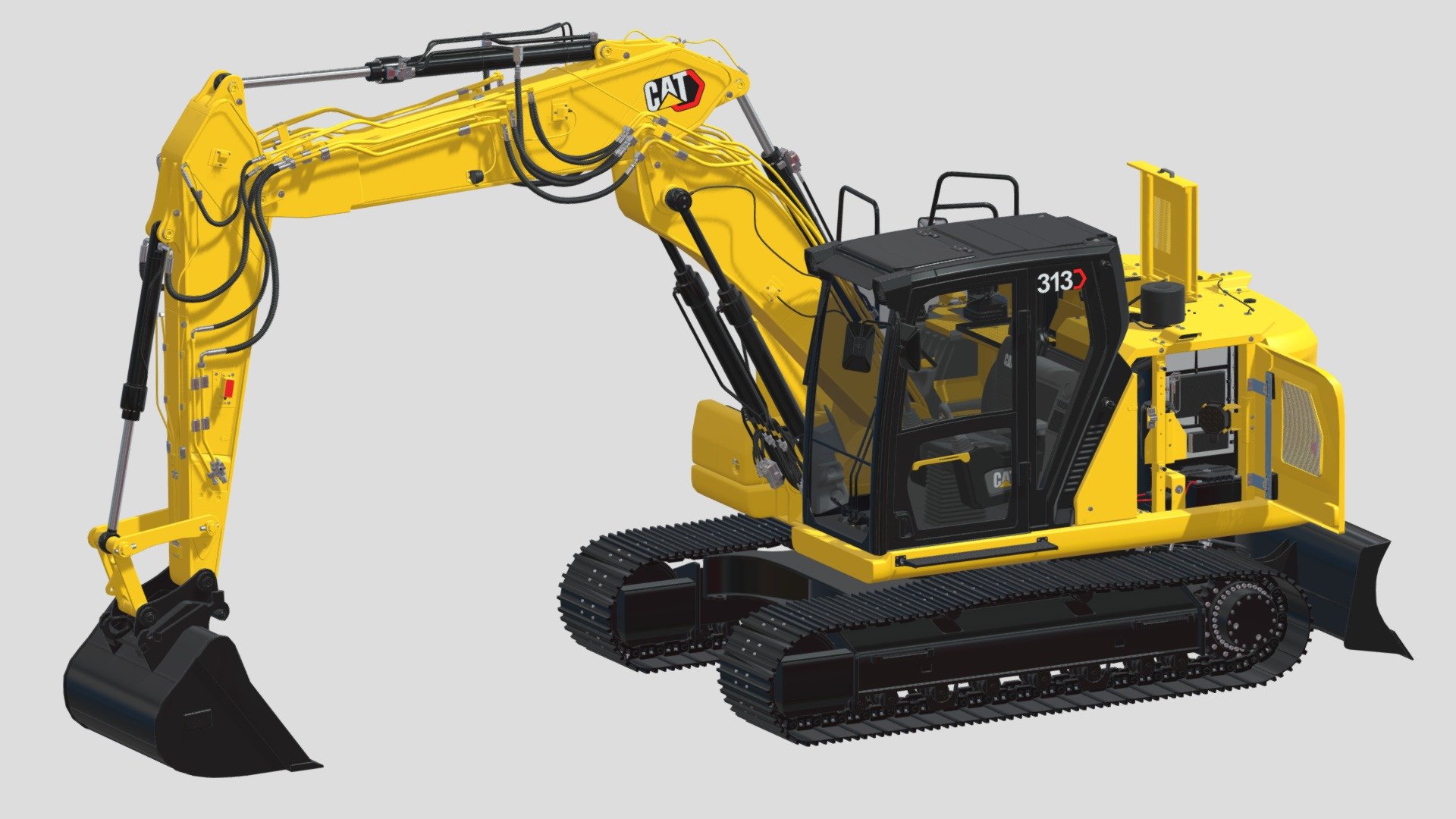 CAT 313 Triple Arm Excavator 3d model