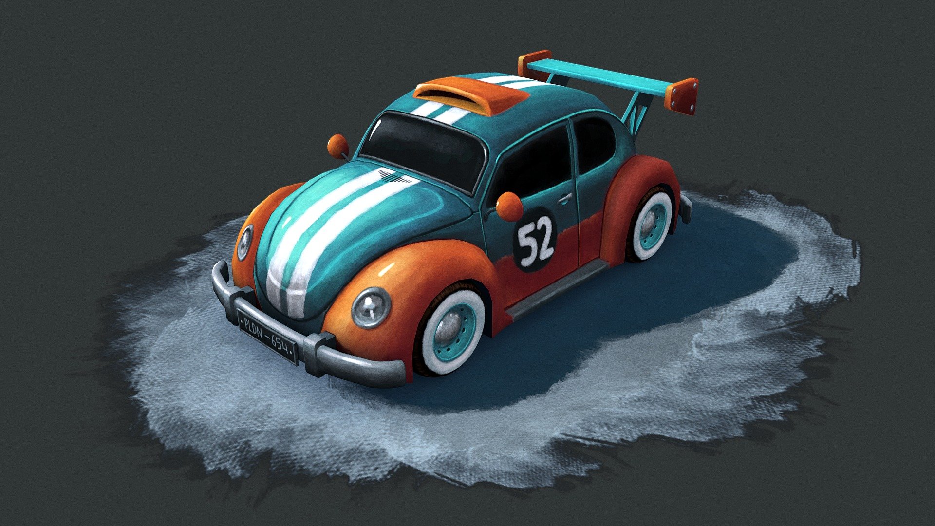 Stylized Beetle Car 3d model