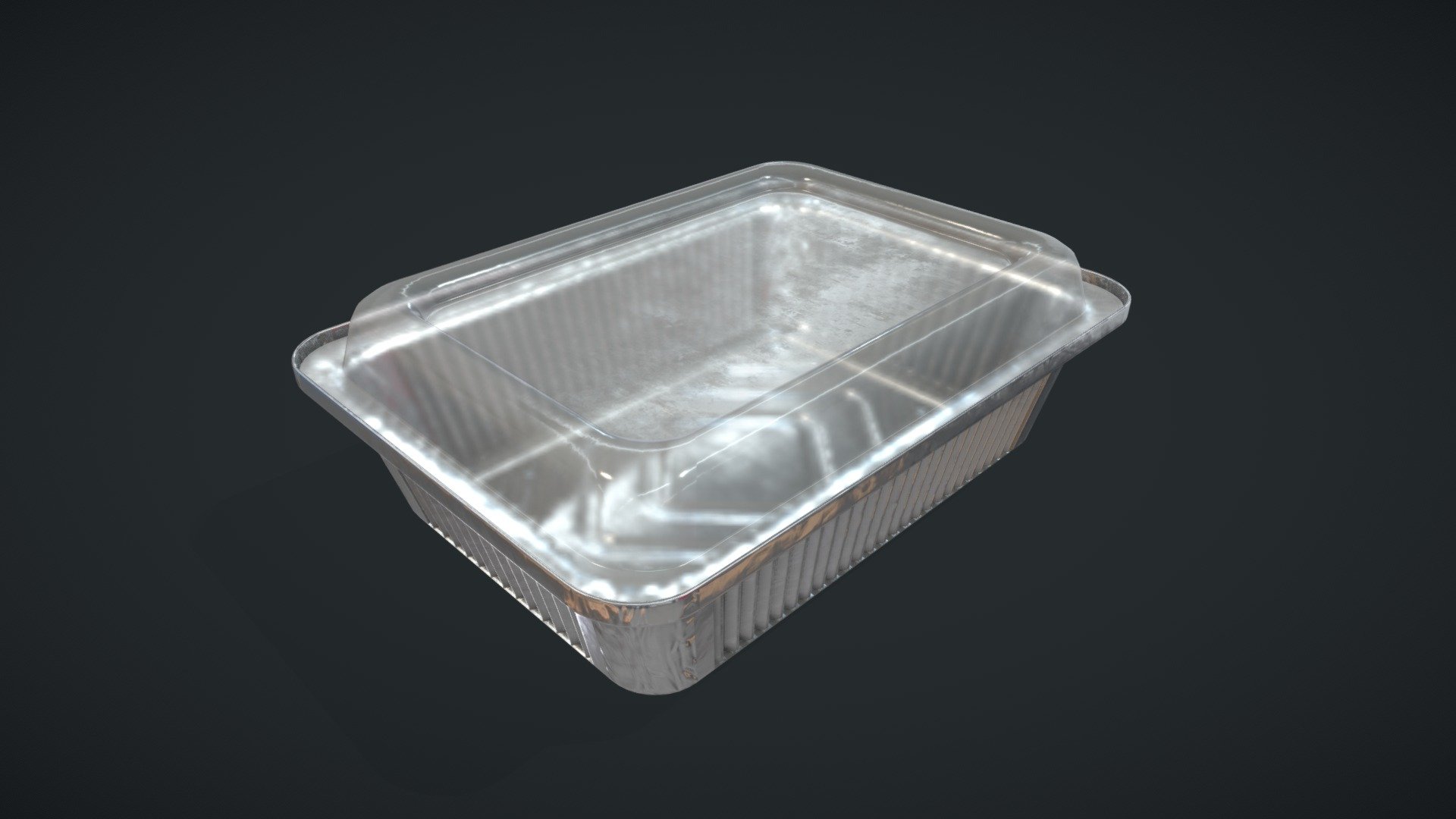 Aluminum Food Container with Lid 3d model