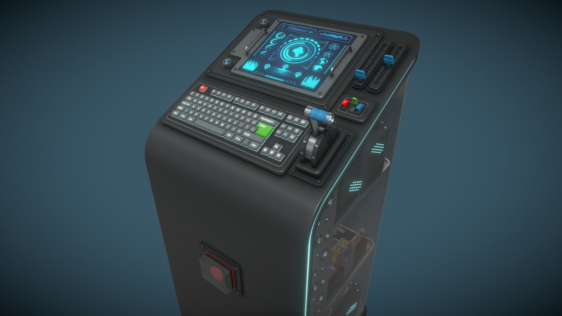 Sci-Fi Control Panel 2 3d model