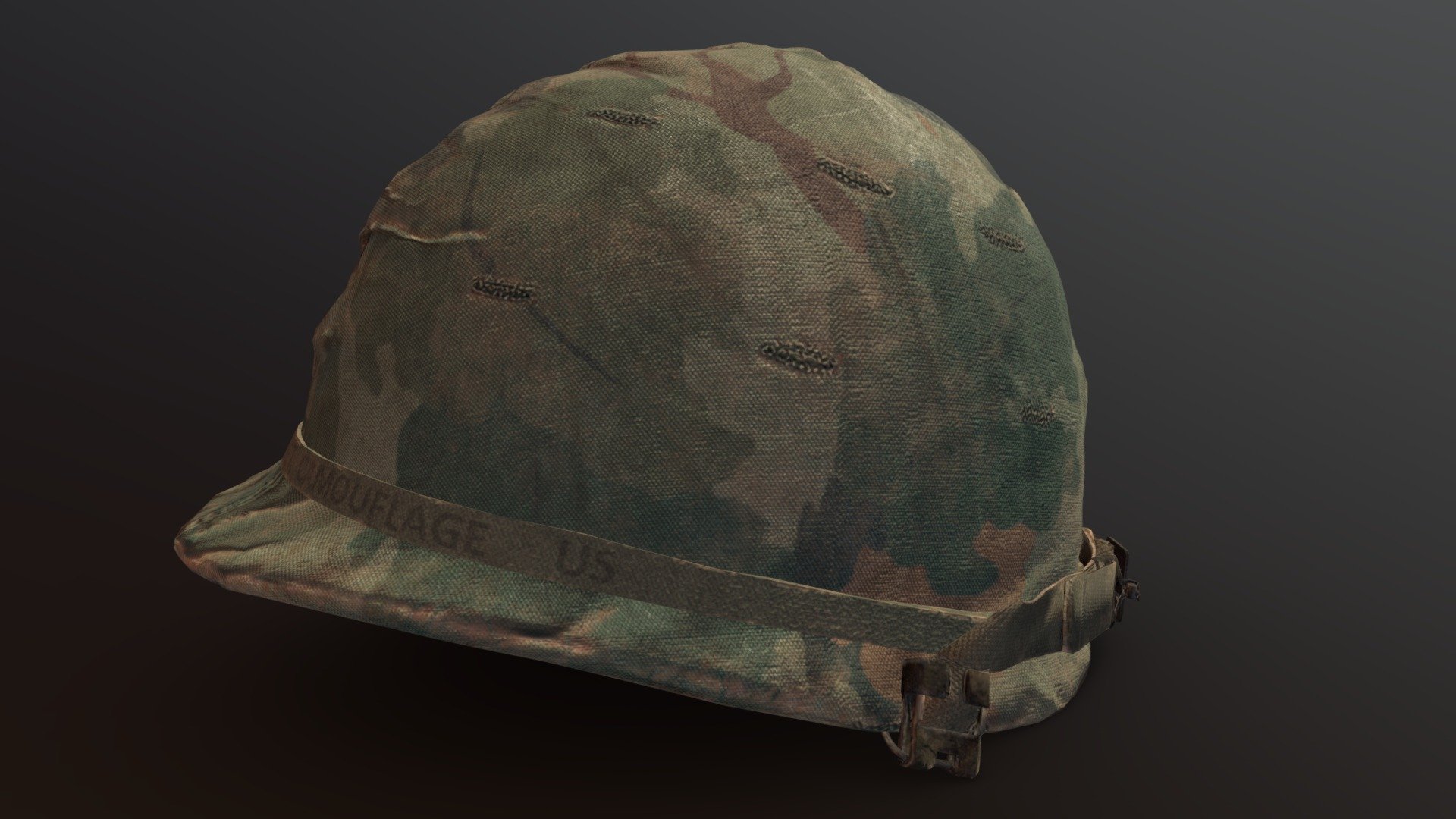 US M1 Helmet Covered 3d model