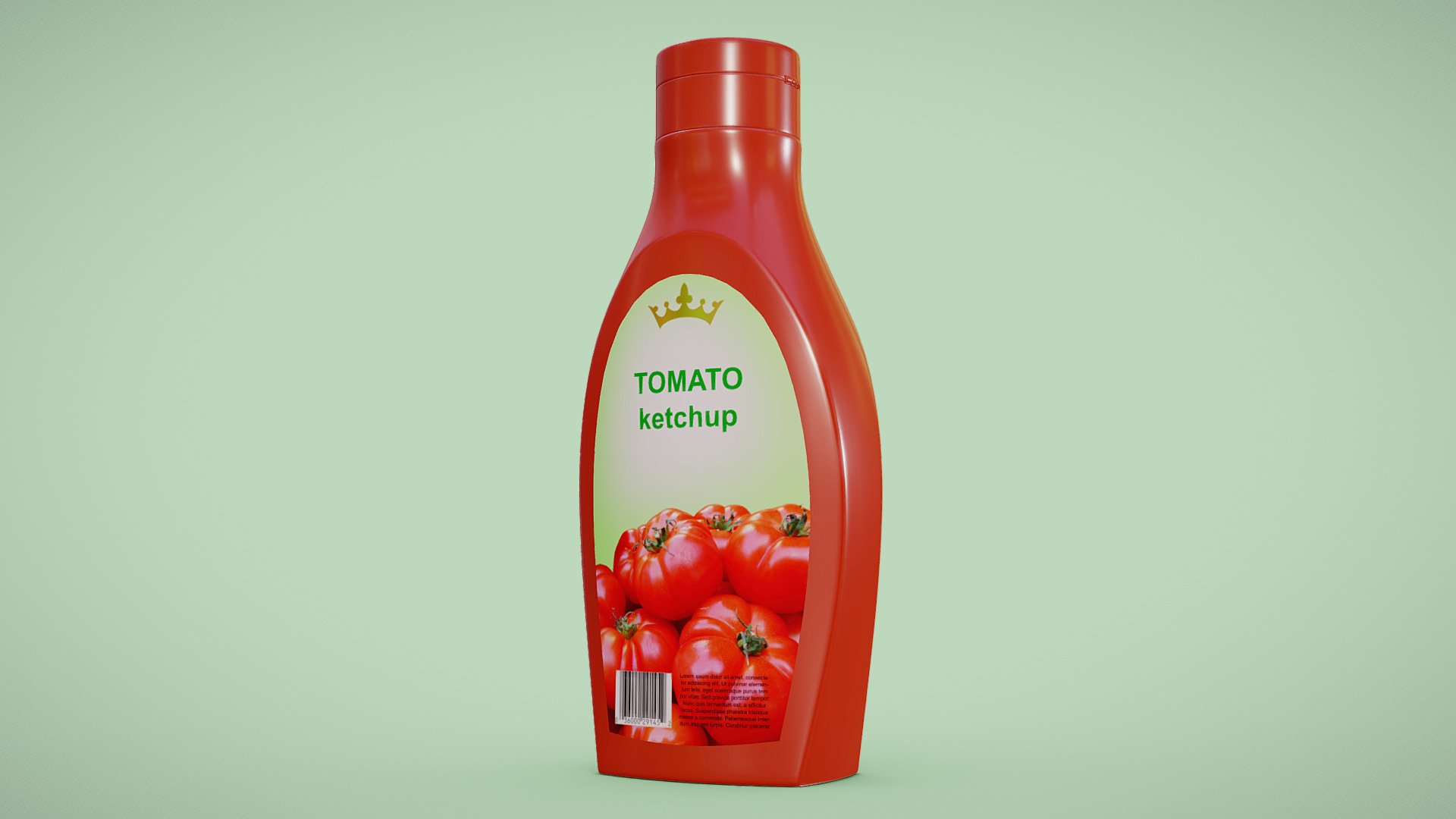 Tomato Ketchup Bottle 3d model