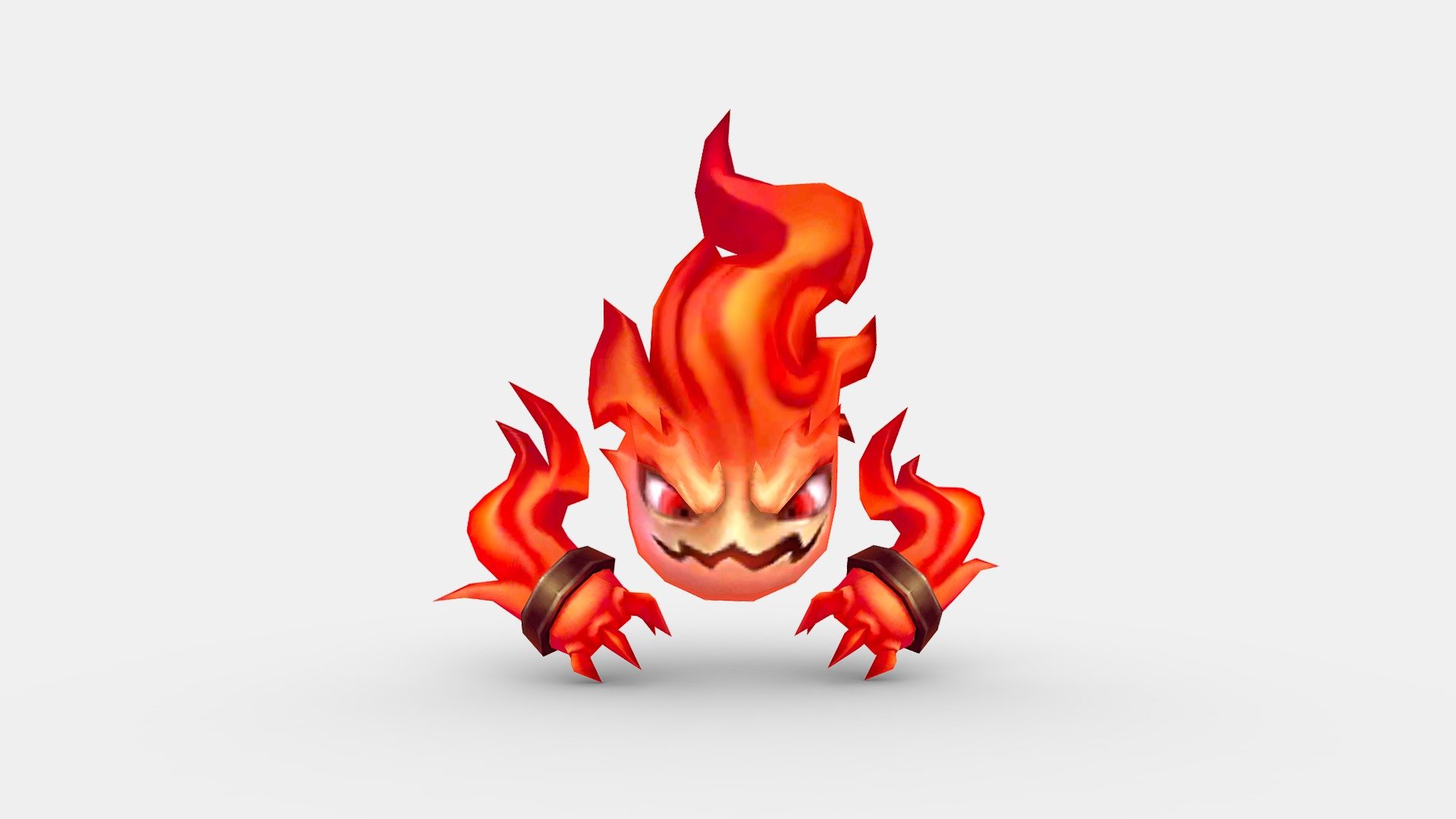 Cartoon red flame monster 3d model