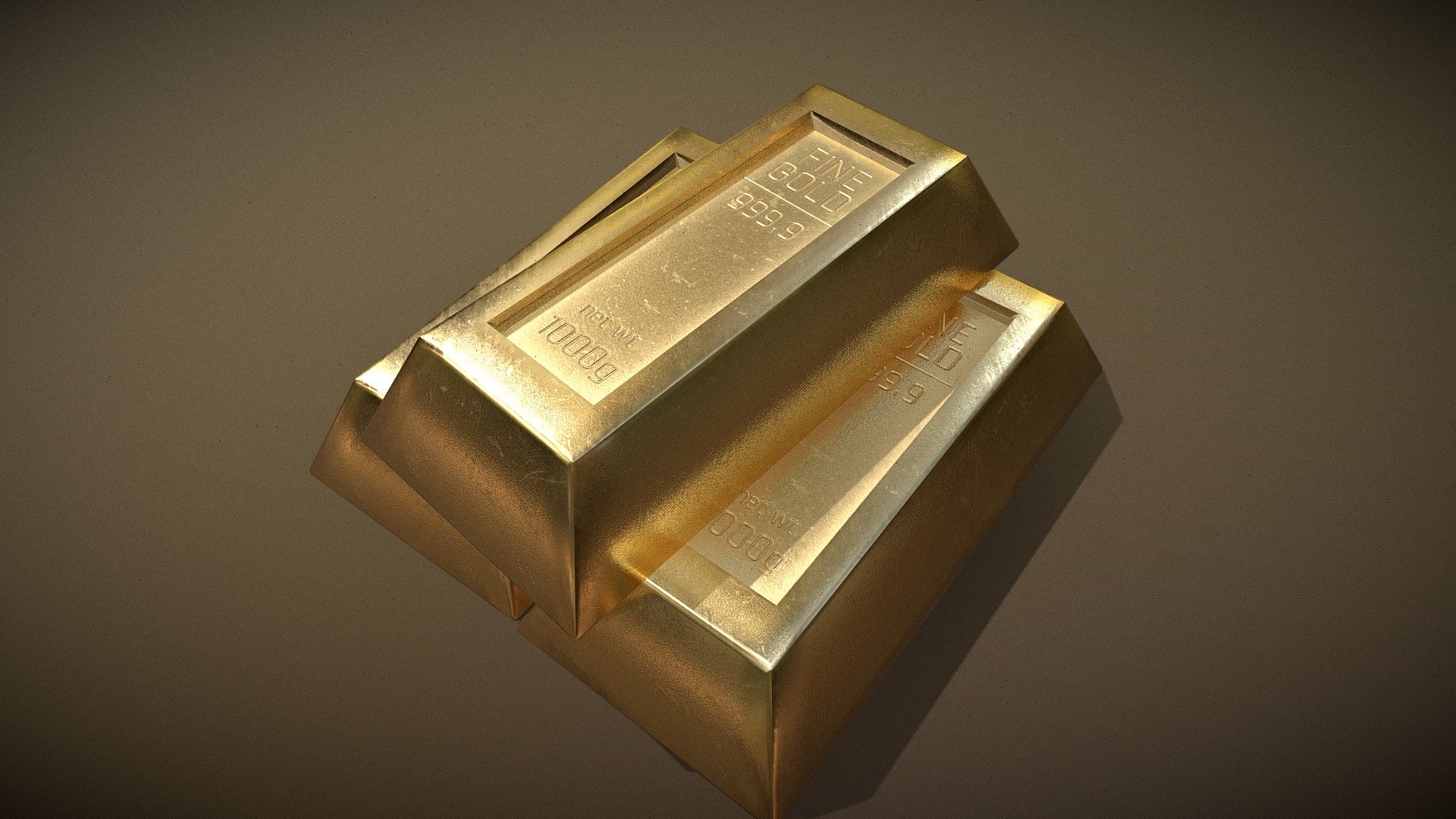 Fine Gold Bar 3d model