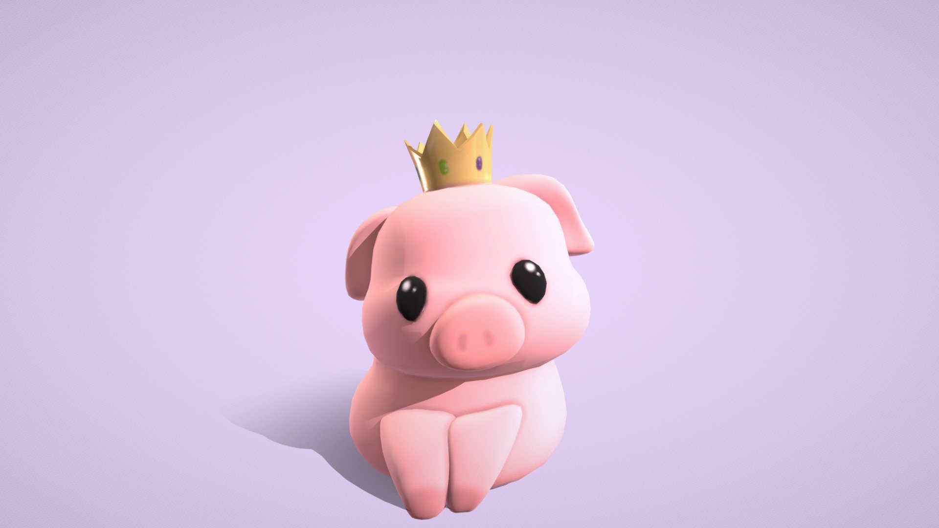 Piggie with crown 3d model