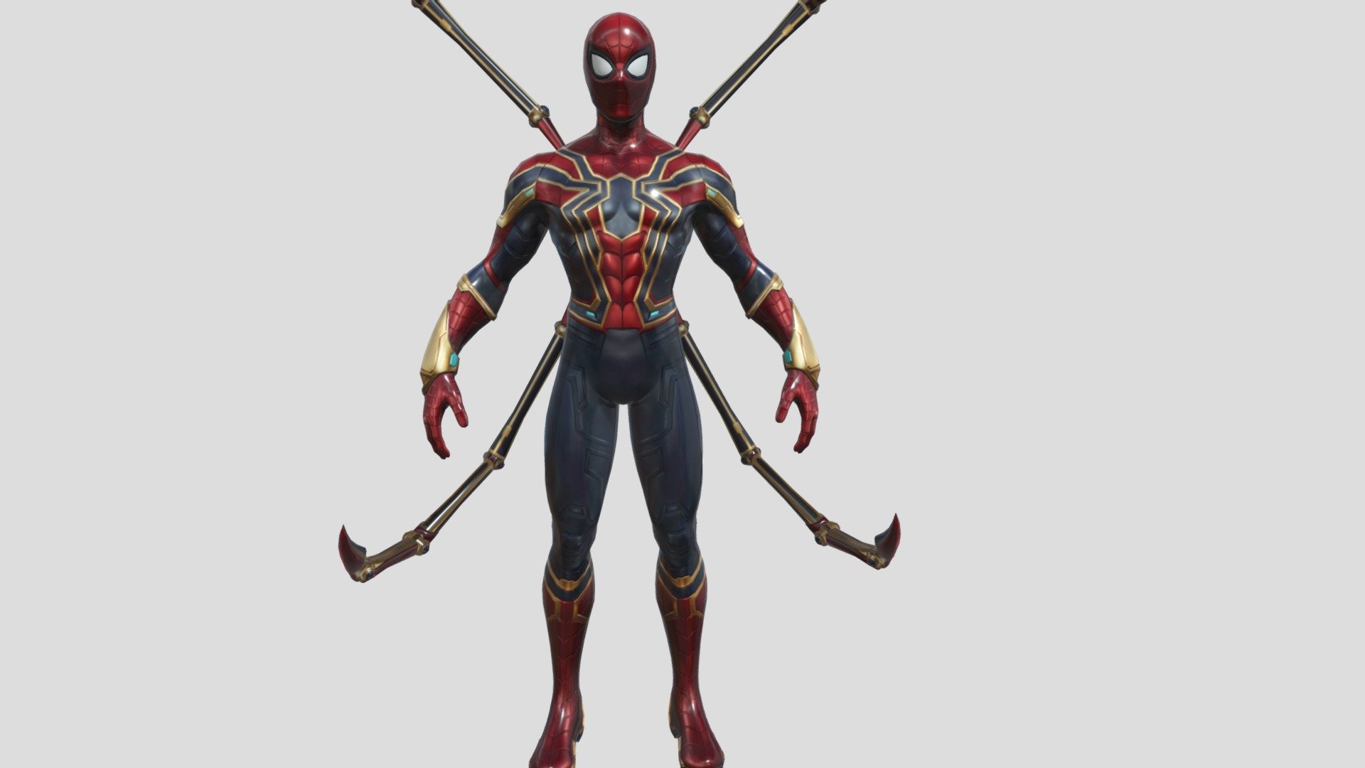 Iron Spiderman(Textured)(Rigged) 3d model