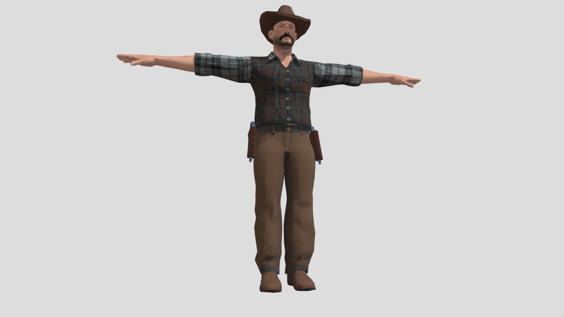 Western Cowboy (Rigged) 3d model