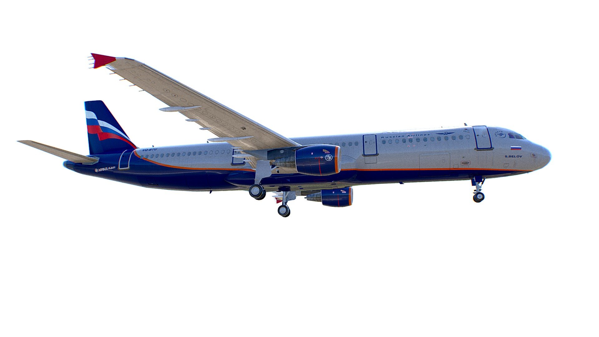 Airbus A-321 Aeroflot Russian Airlines 3d model