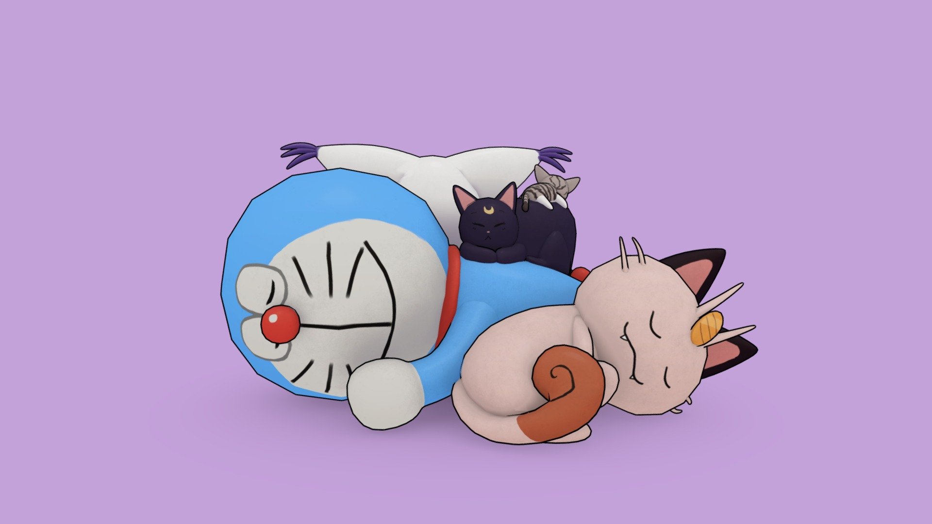 Anime Kitty Nap! 3d model