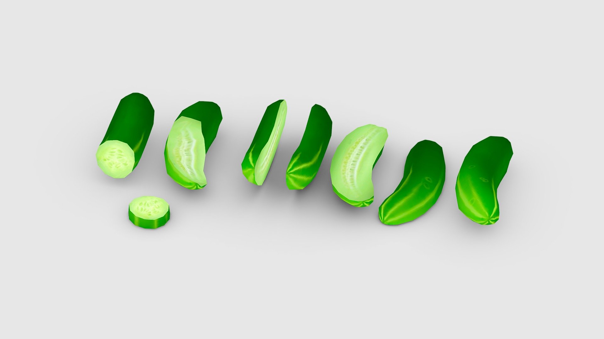 Cartoon Cucumbers 3d model