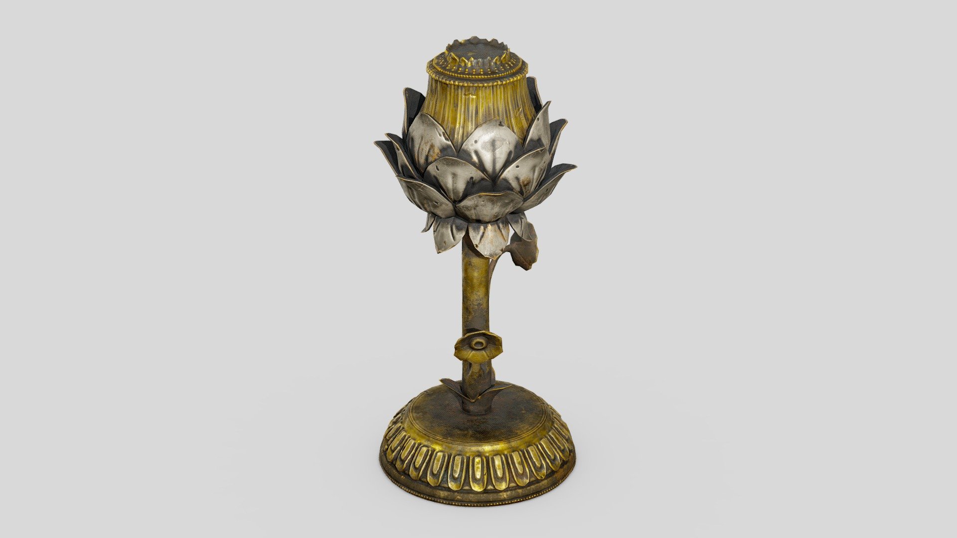 Chinese lotus lamp-Freepoly.org 3d model