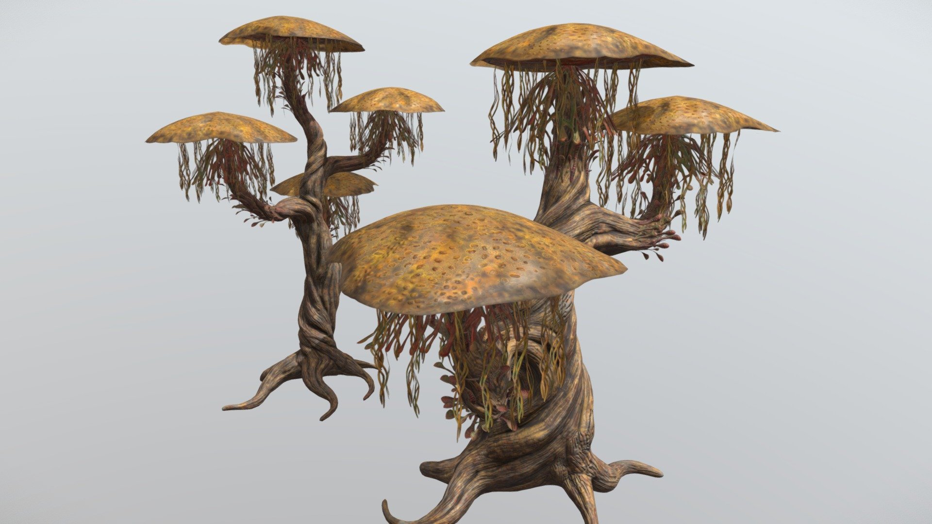 Alien Fantasy Mushroom Trees Plants 3d model