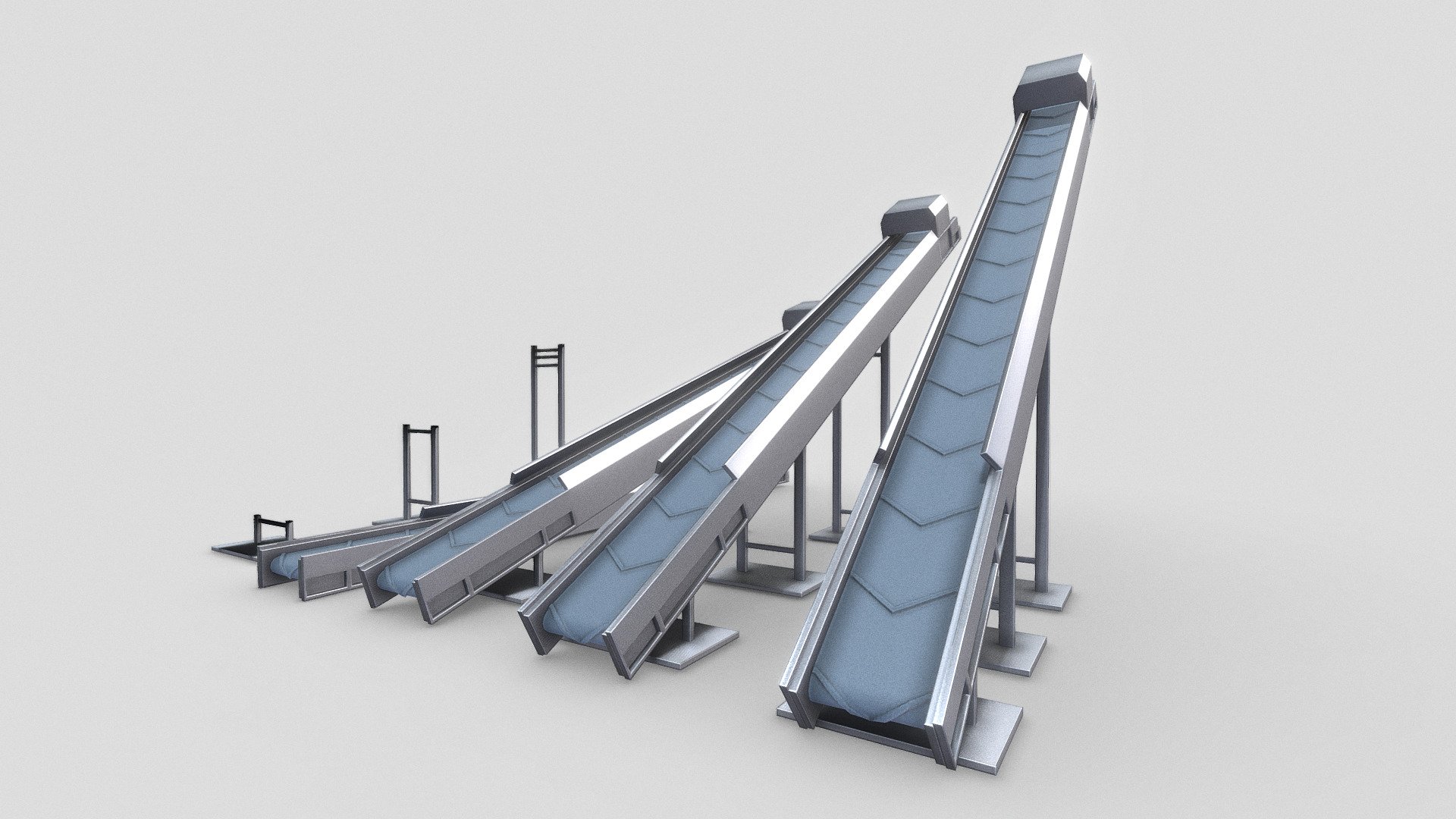 Modular Conveyor Belt (Not Animated) 3d model