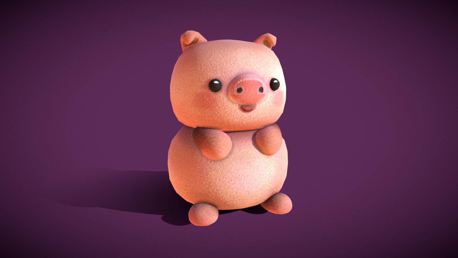 Cute Chubby Pig 3d model