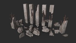 Broken Concrete Pillars Pack