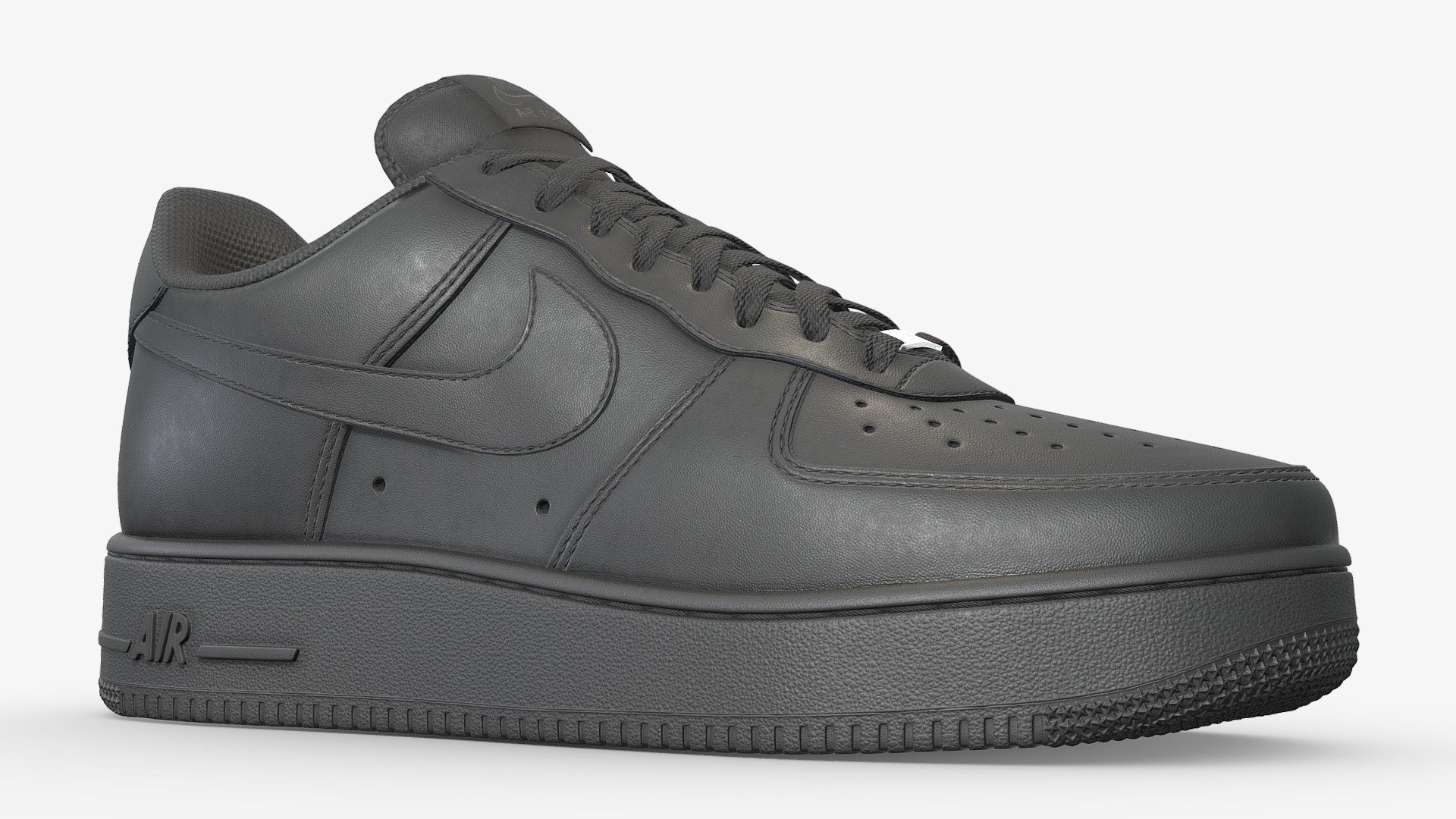 Nike Air Force One Black 3d model