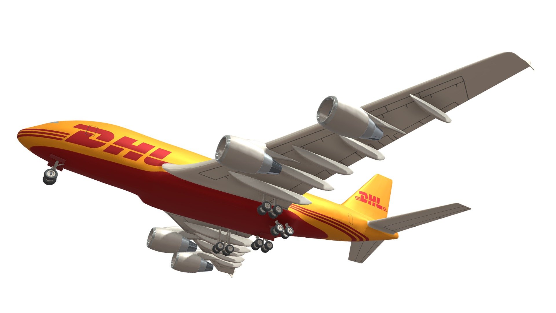 Airbus A380 DHL 3d model