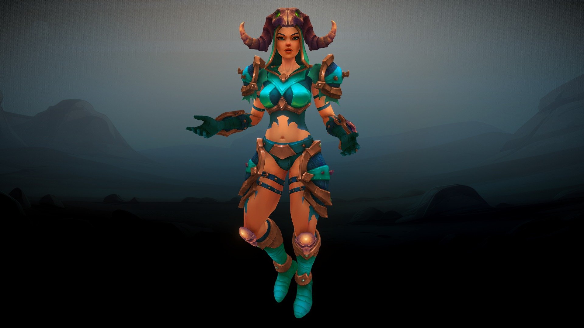 Stylized Human Female Warlock(Outfit) 3d model