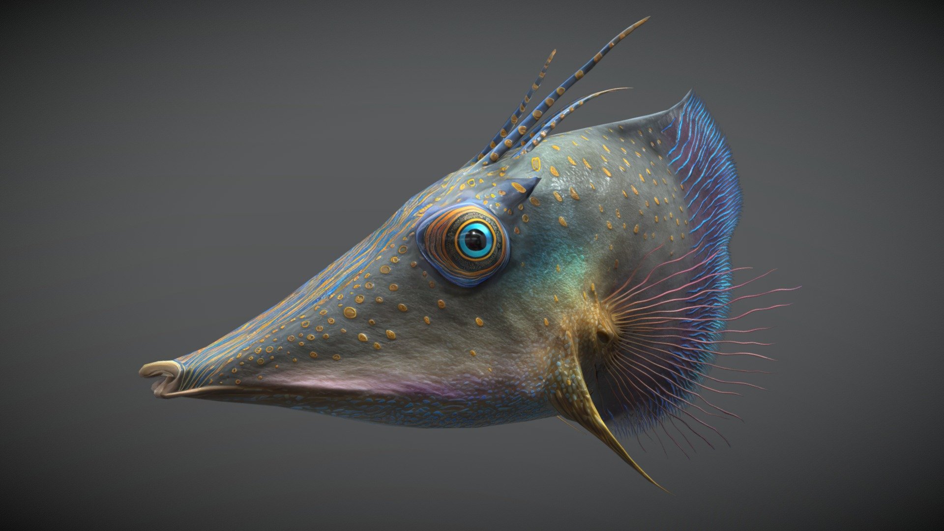 Alien Fish Fantasy Creature 3d model