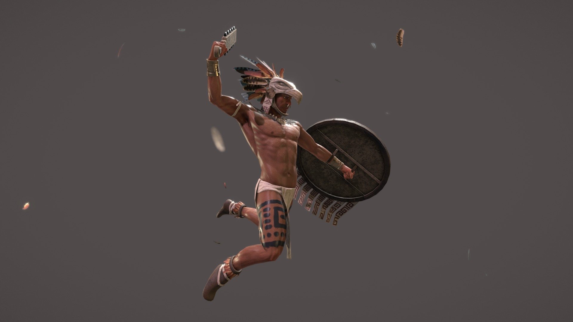 Aztec Eagle Warrior v2 3d model