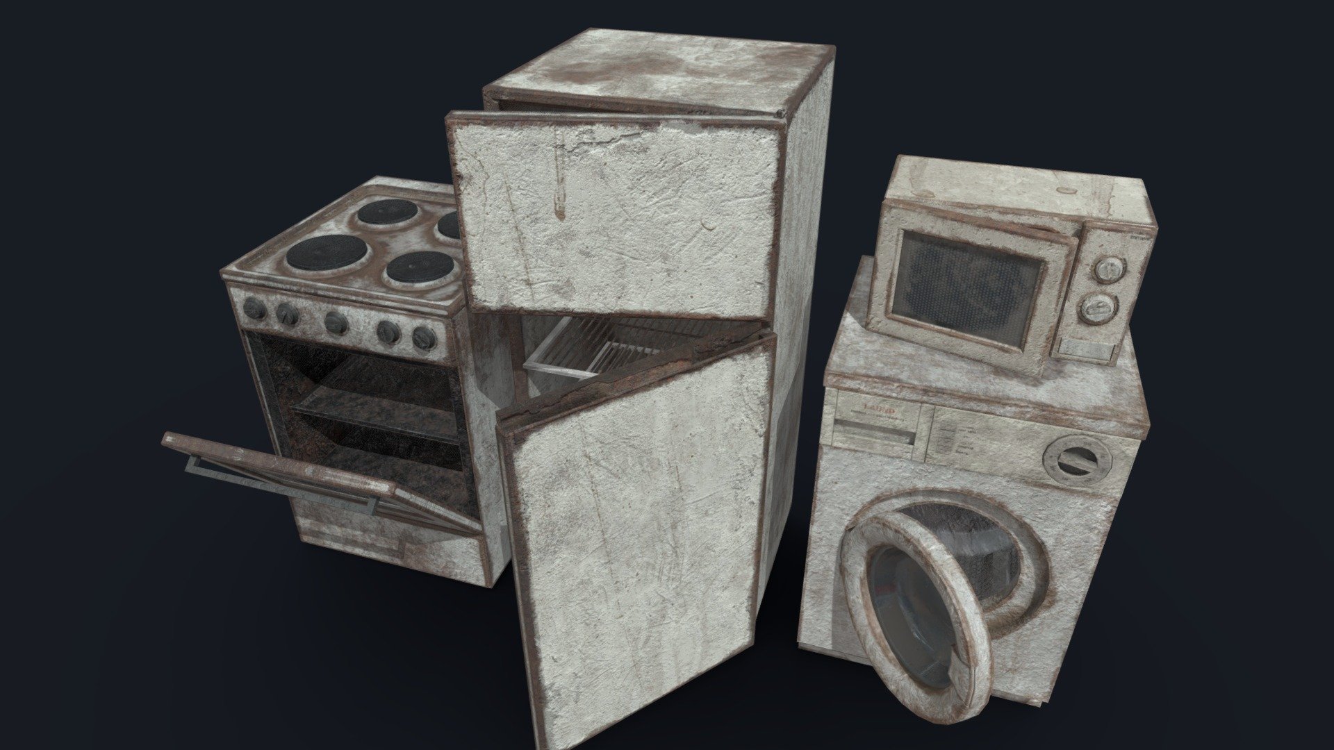 Abandoned Kitchen Appliances 3d model