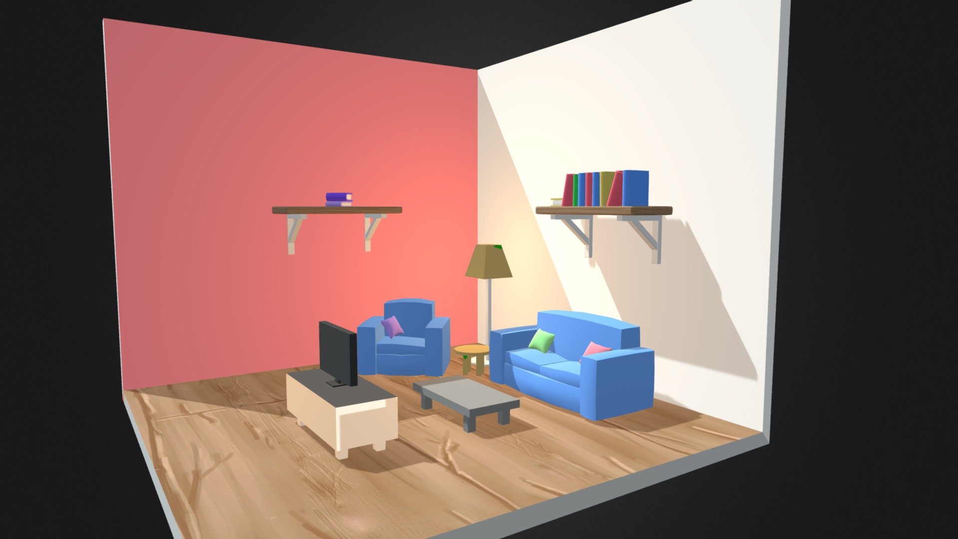 Cartoon Living room 3d model