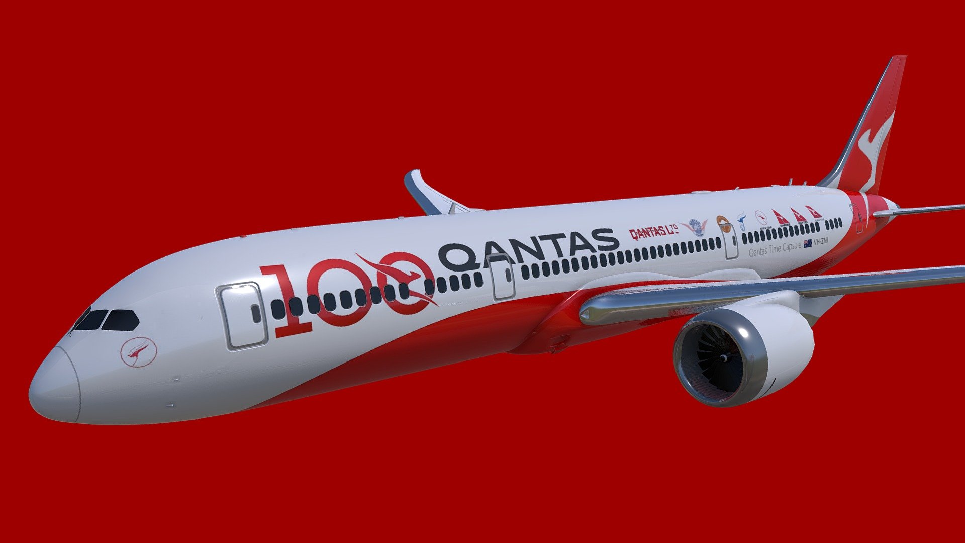 Boeing 787-9 Qantas Centenary 3d model