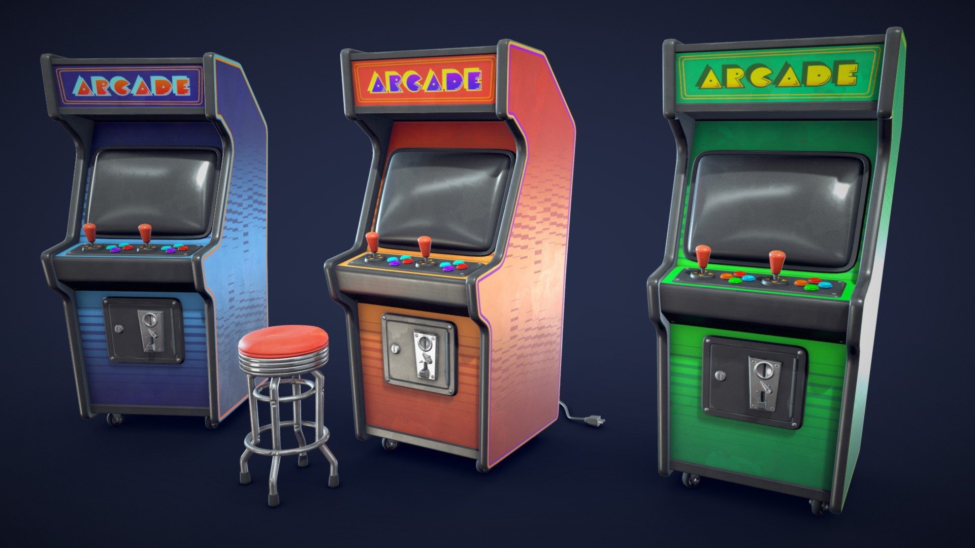 Stylized Arcade Machine 3d model