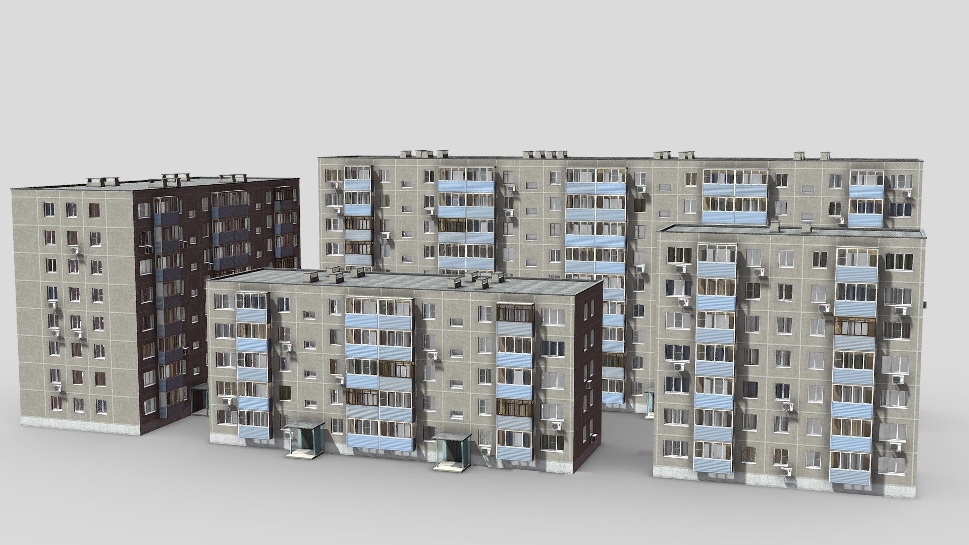 Procedural Soviet Building Generator 3d model