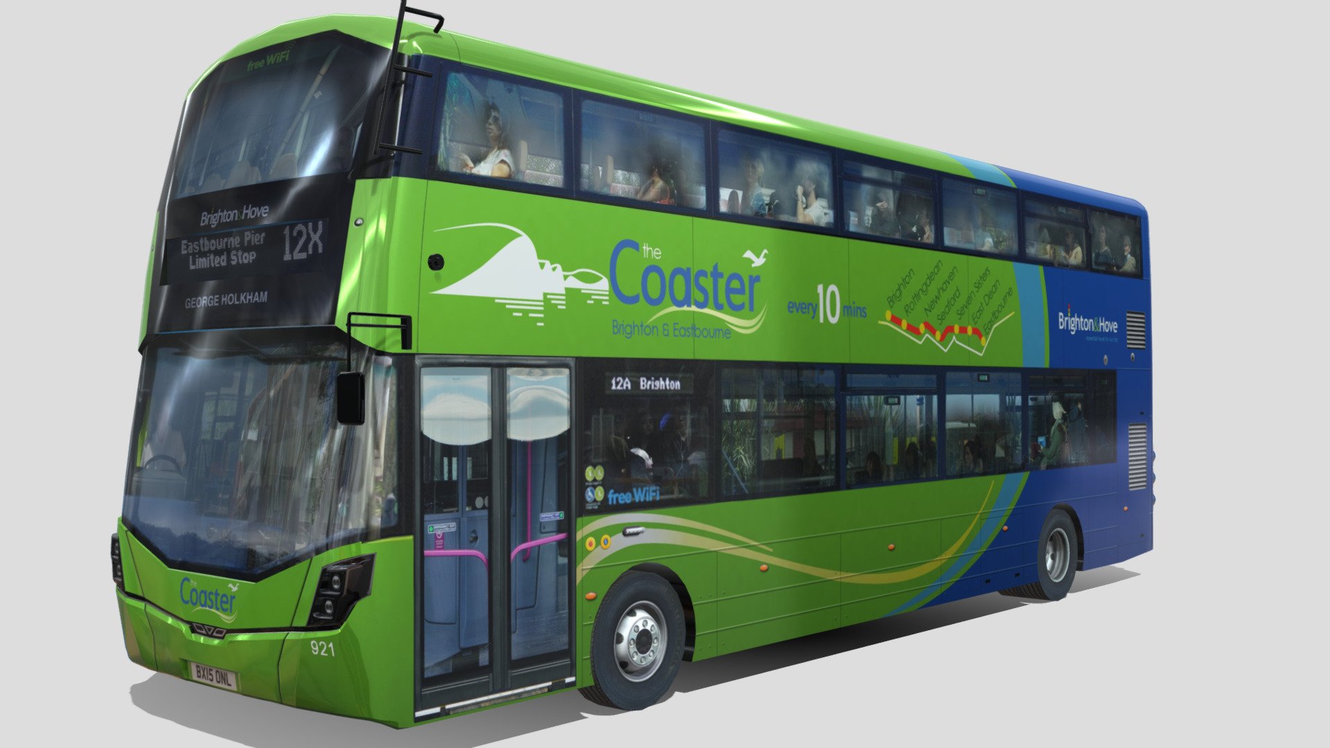 Wrightbus Streetdeck CoastGreen Livery 3d model