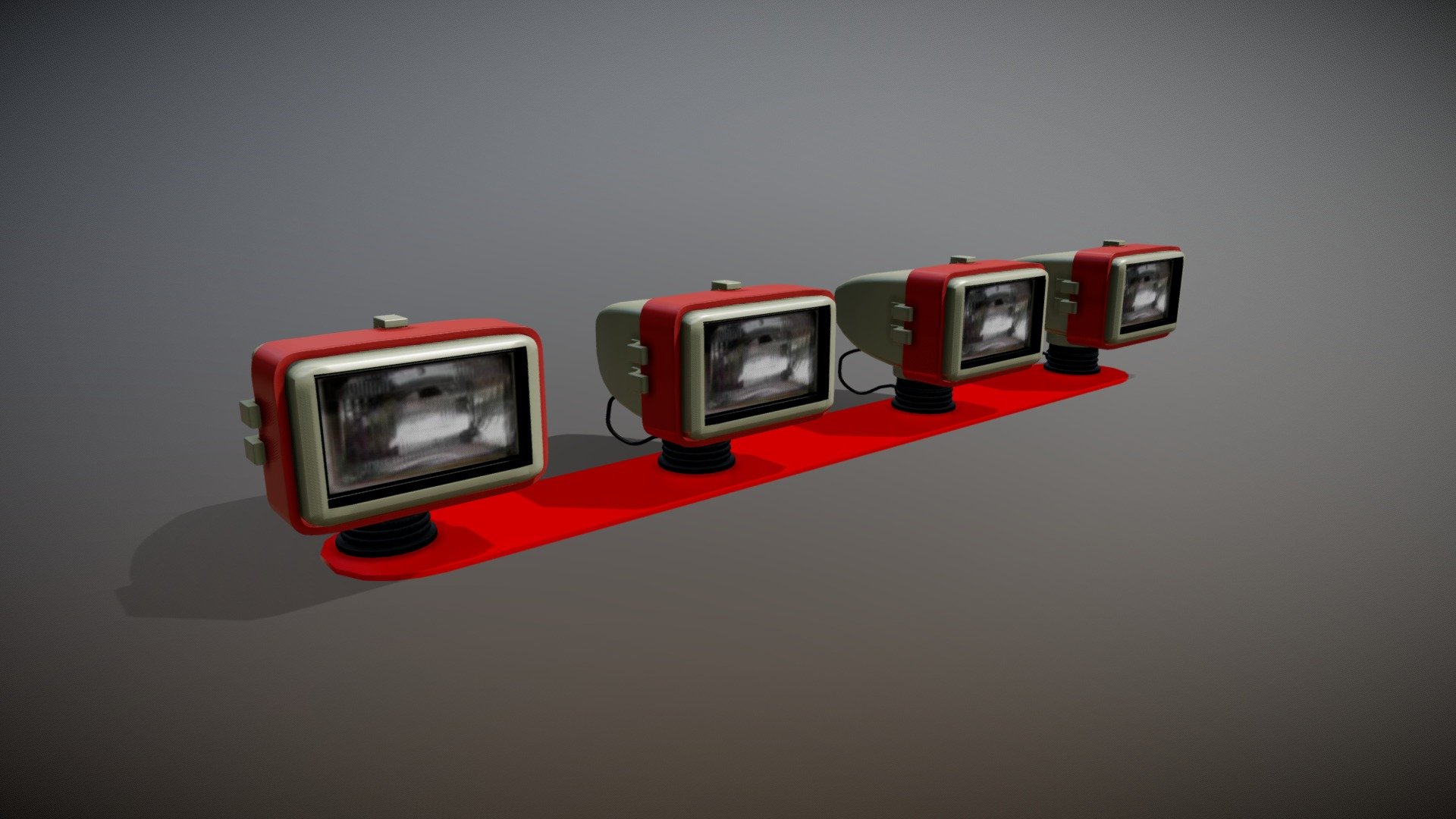 Wrangler Jeep Lamps Jabsco 135SL Search Lights 3d model