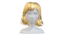 cartoon lush female 3 haircut of medium length