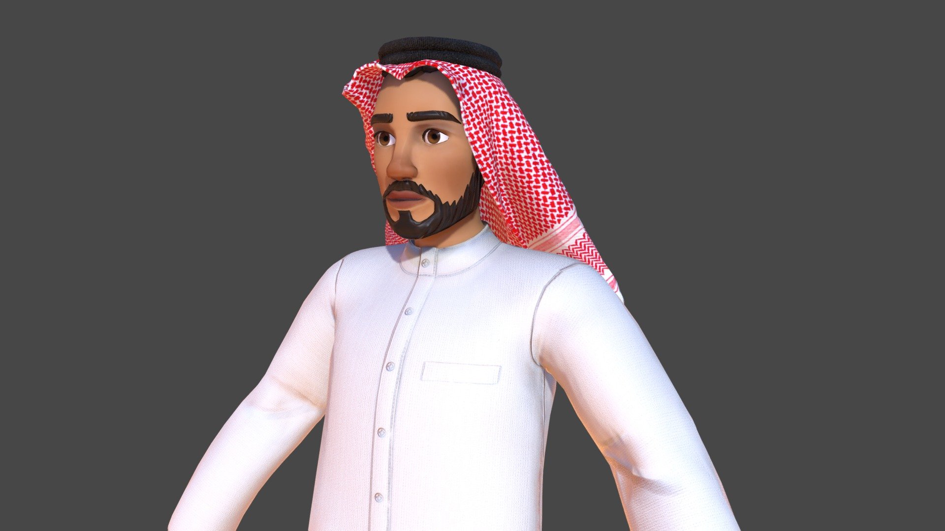 Arabi Man Saudi Rigged 3d model