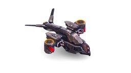 Low Poly 3d Model Flying Military Drone