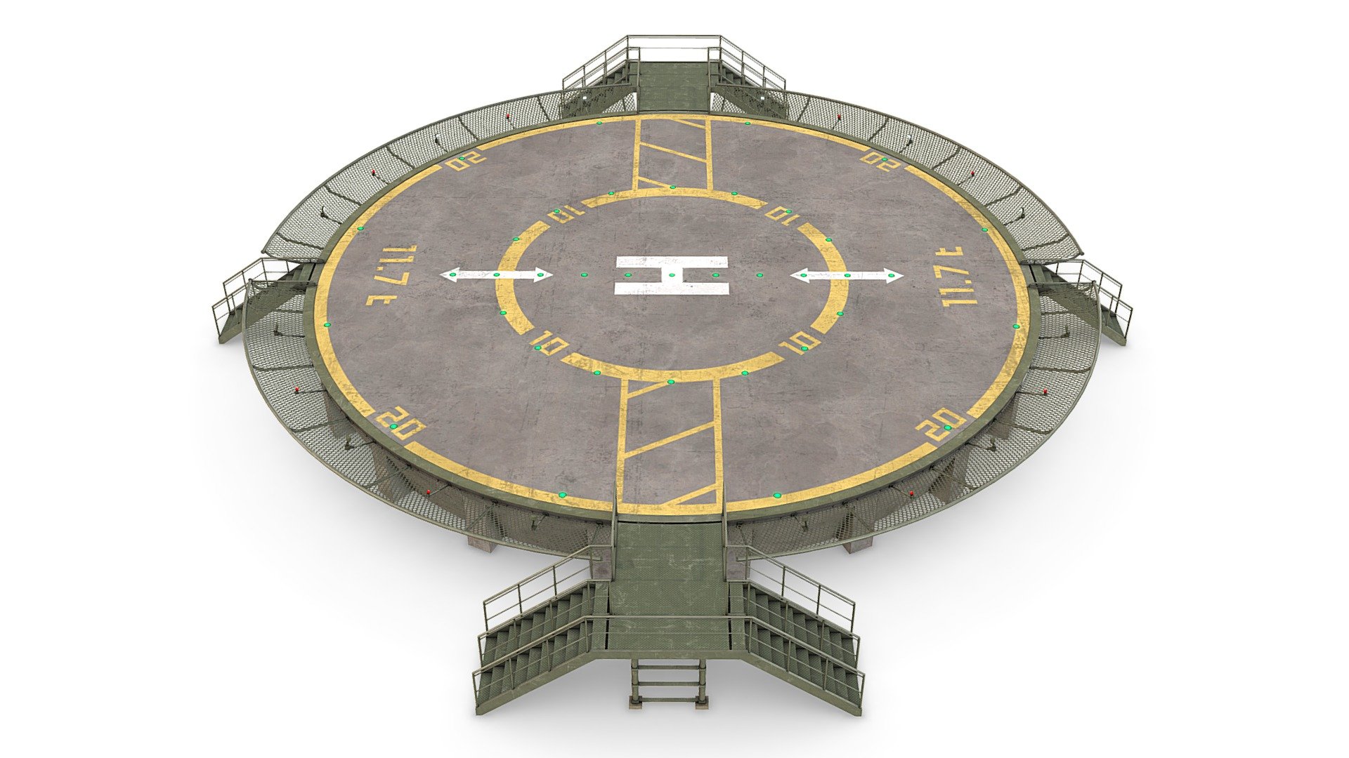 Circular Military Helipad 3d model