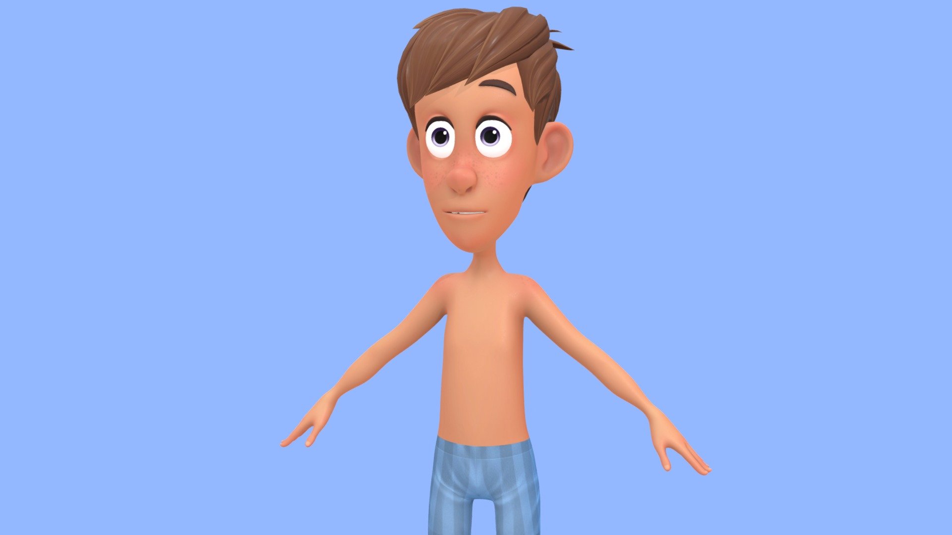 Cute cartoon boy 3d model