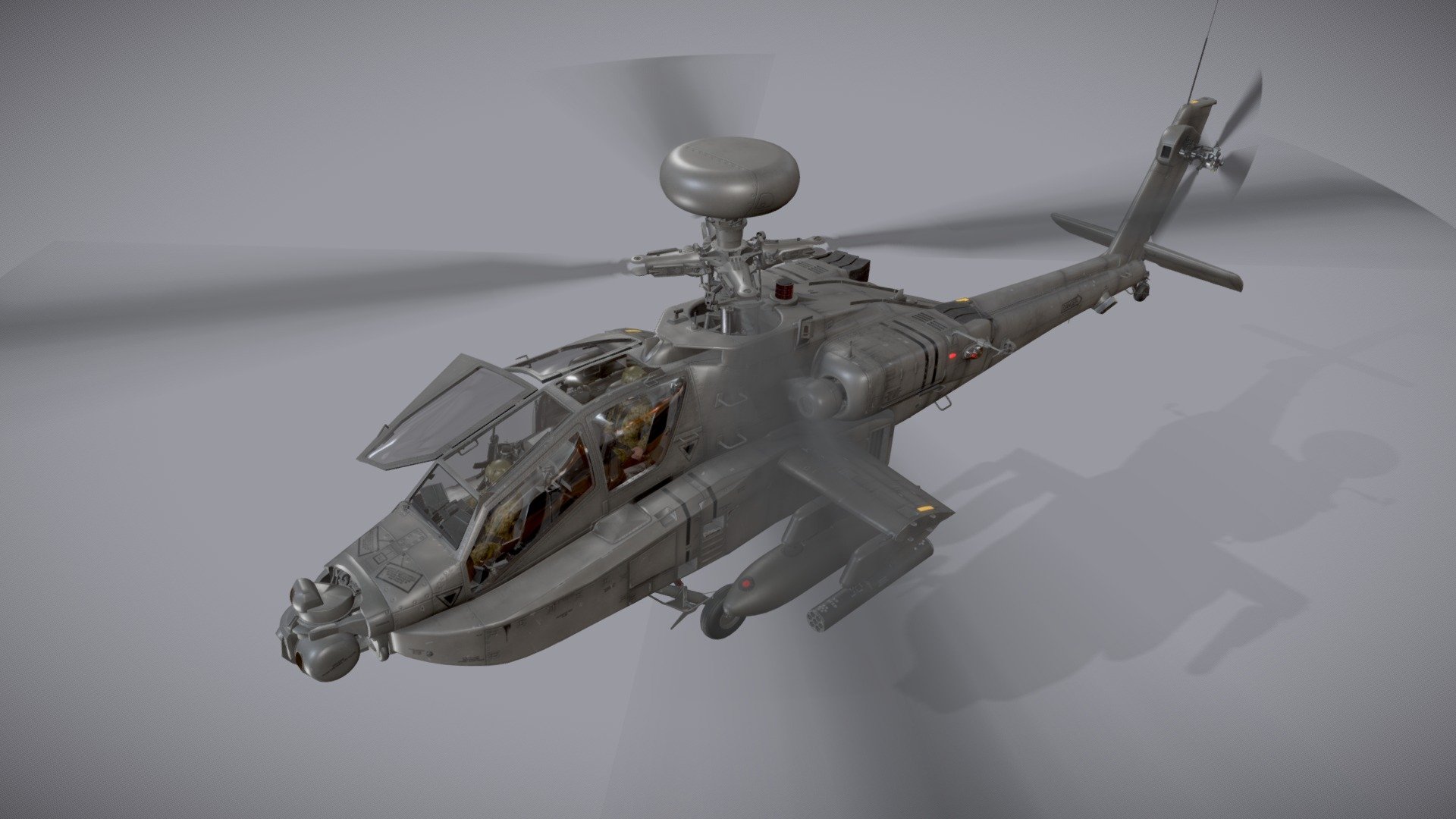 Apache AH-64D U.S. Army Complex Animation 3d model