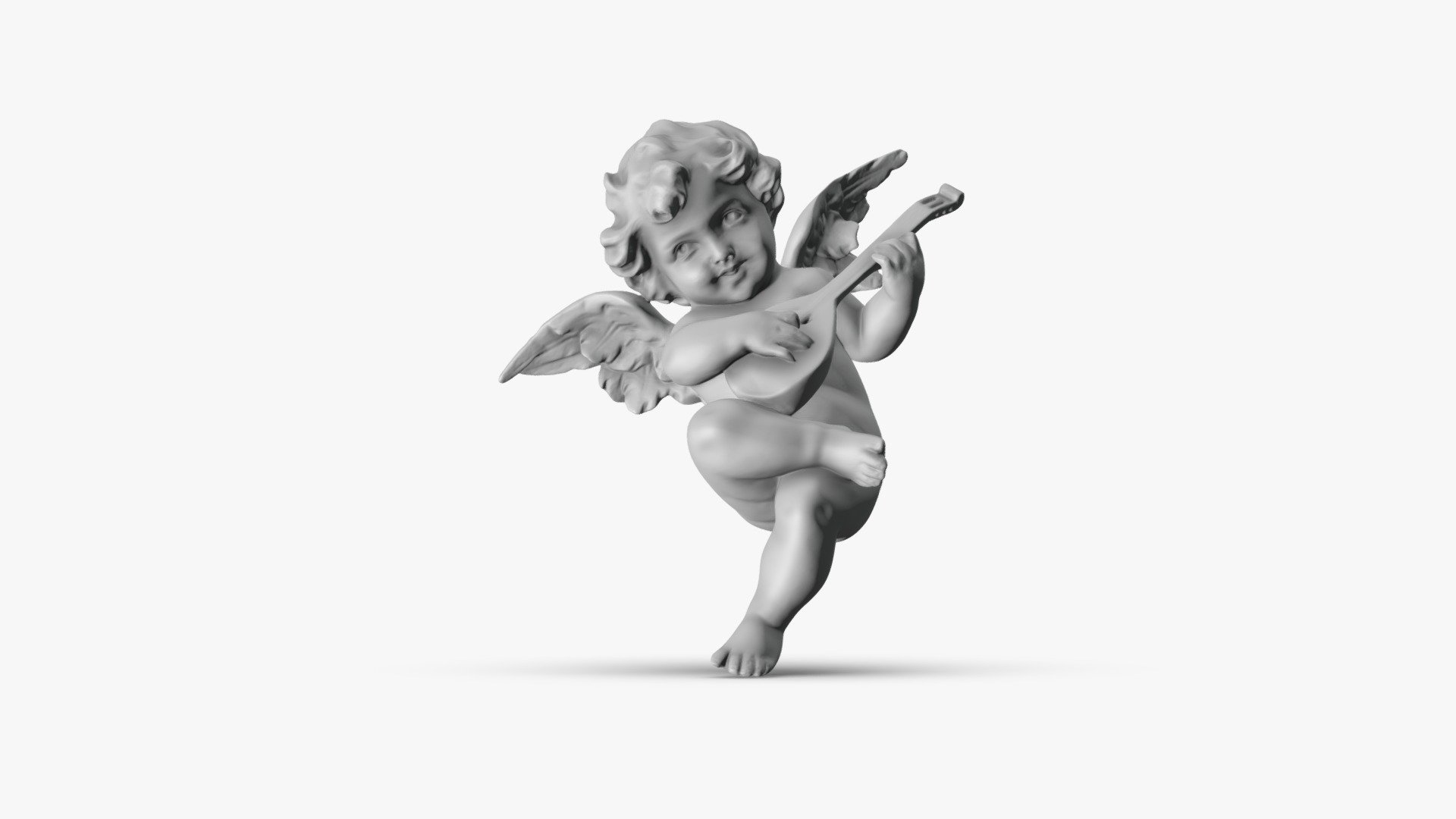 001518_Heavenly Melodies: Angel with Mandolin 3d model