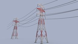 Electricity Pylon (red white)