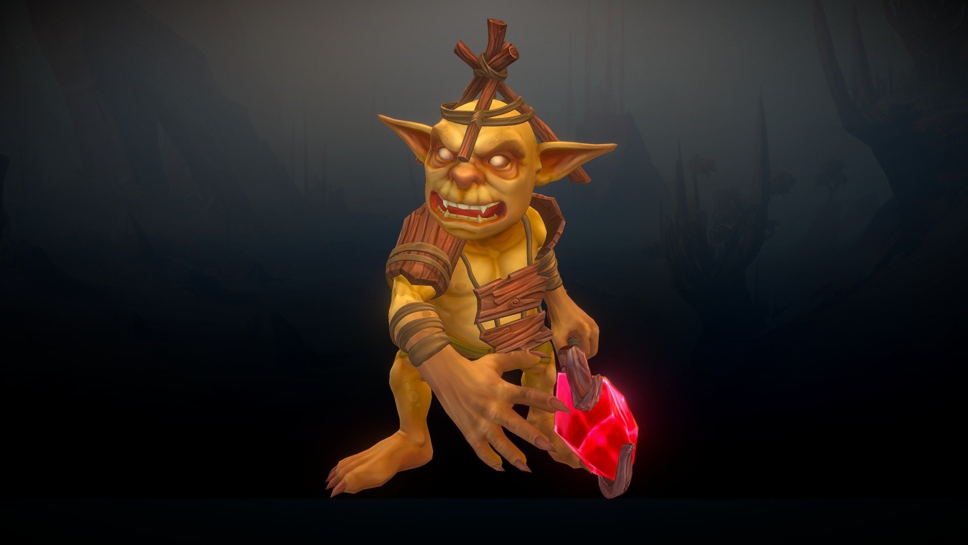 Stylized Fantasy Gremlin Shaman 3d model