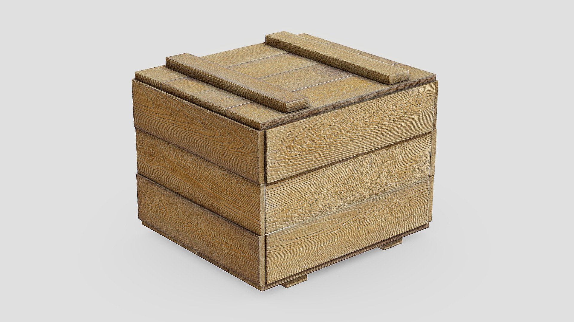 wooden box-Freepoly.org 3d model