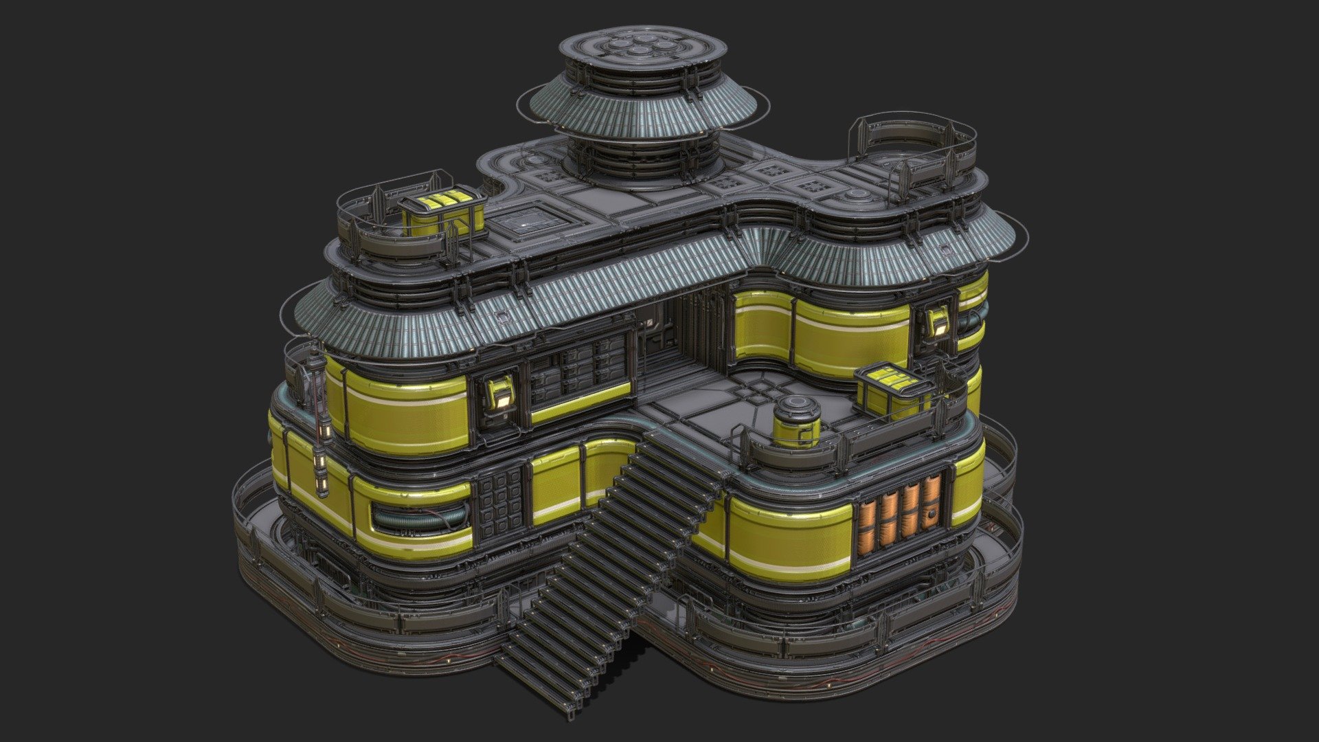 Modular Sci-Fi Kit for UE5 (FREE) 3d model