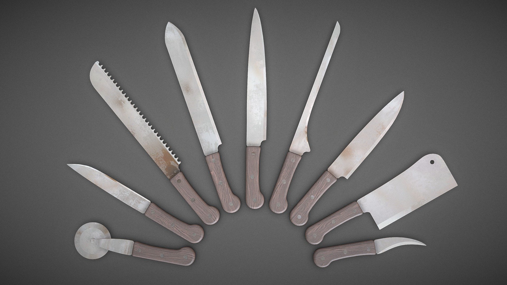 Knife collection 3d model