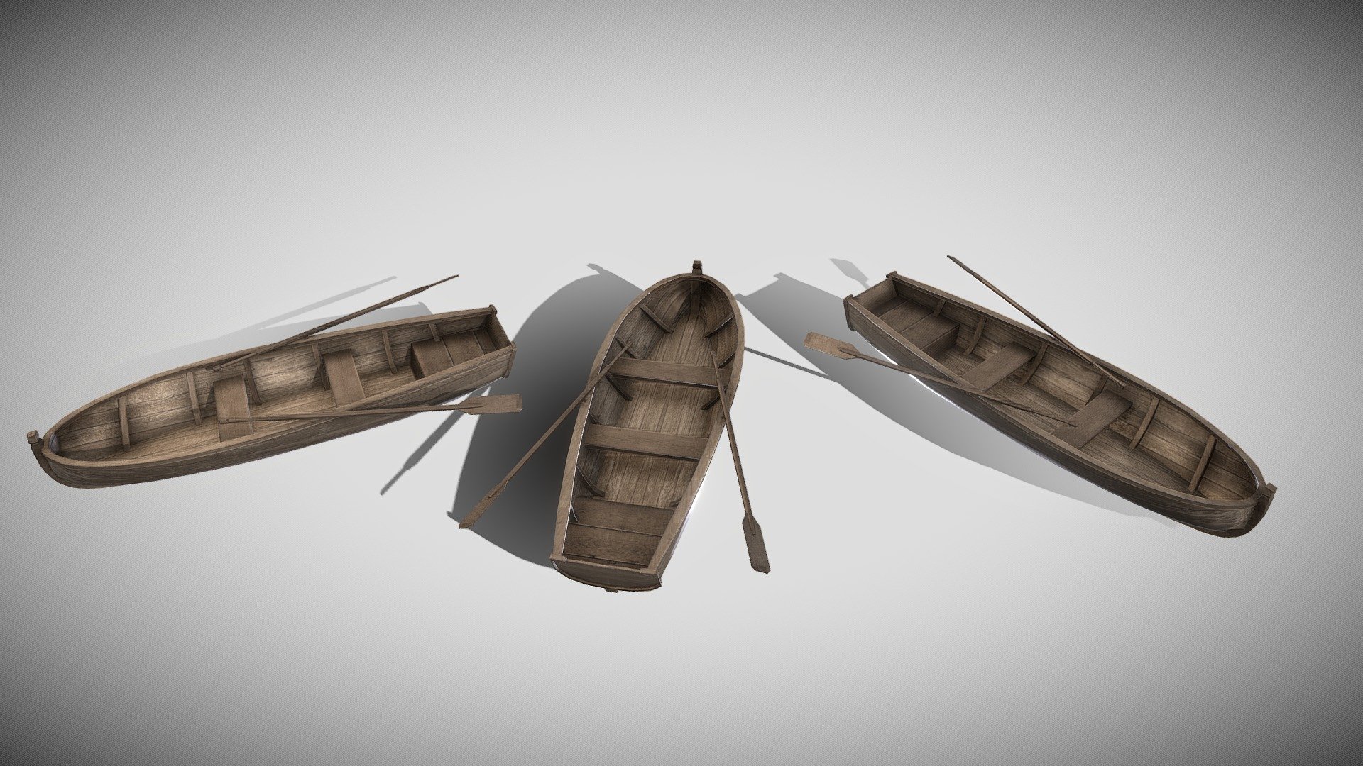 General Realistic Row Boat 3 3d model