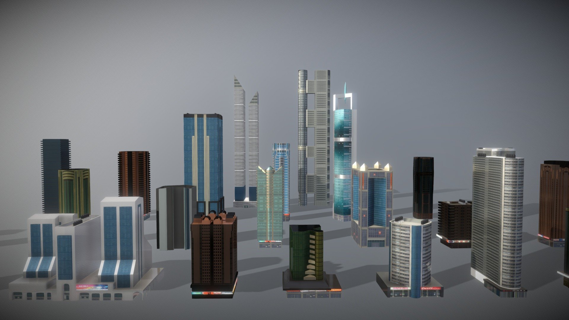 Dubai Towers Building Pack 3d model