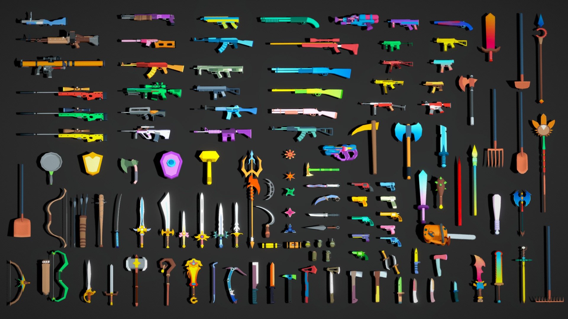 All Weapon Mega Pack Collection 3d model