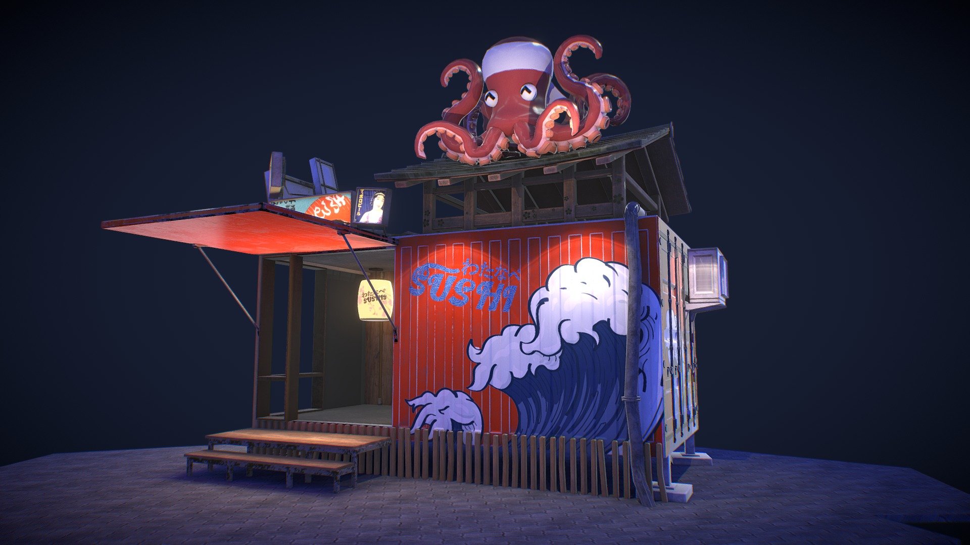 🌸 Night Container Izakaya 🌸 3d model